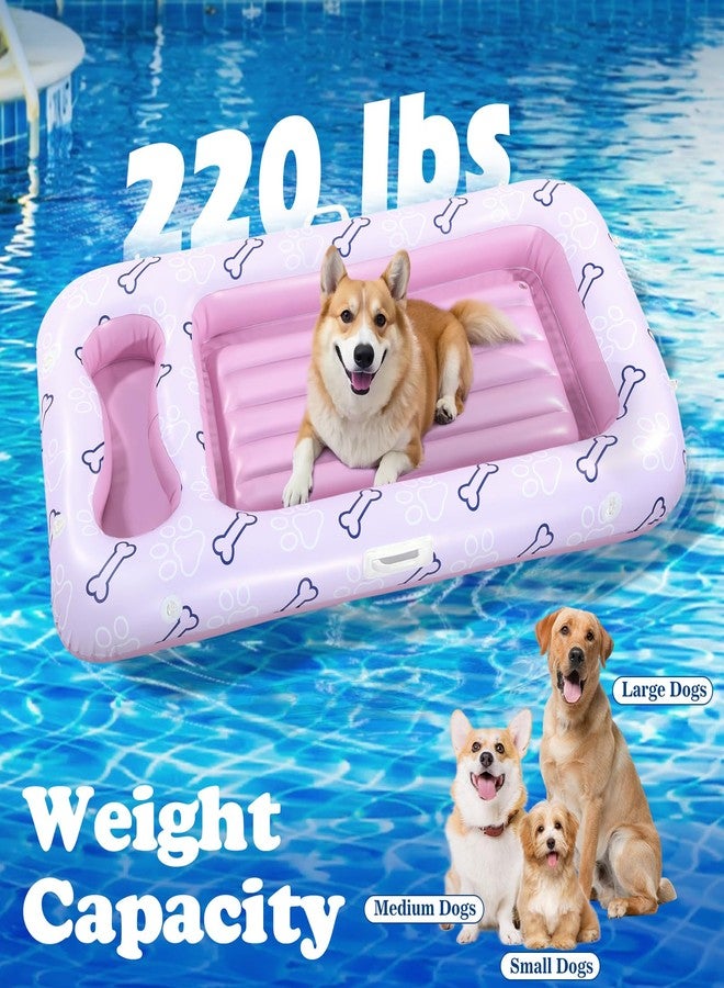 HeySplash Dog Floats for Pool, Inflatable Pool Floats for Small, Medium and Large Dogs, Pet Pool Float Built-in Area for Snacks and Toys, Dog Float for Outdoor Lake Pool Pet Water Park, Travel, Pink - Image 2