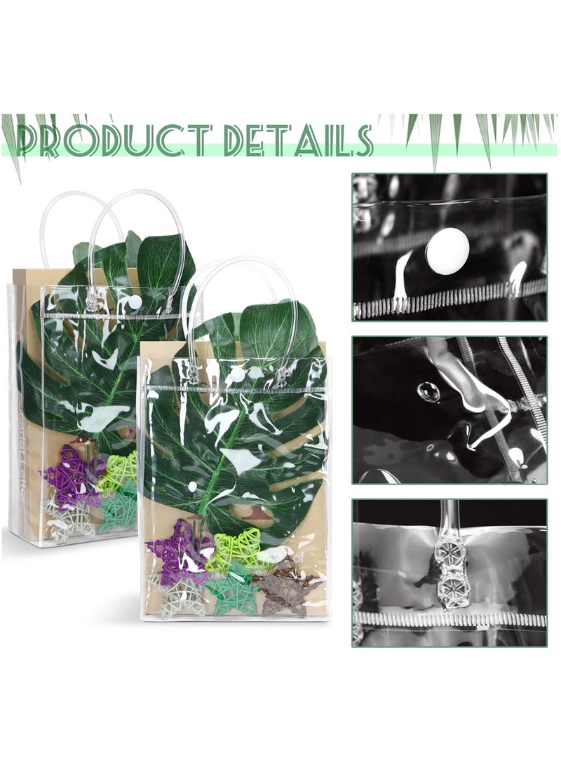 MileMelo 6 Pieces Clear PVC Gift Bags With Handles,Transparent Gift Wrap Bags, Clear Bags For Gifts, Transparent Tote Bag, Bulk Gift Bags, Reusable Gift Bags For Birthdays, Weddings, Parties 28x20x10cm - Image 3
