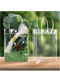 MileMelo 6 Pieces Clear PVC Gift Bags With Handles,Transparent Gift Wrap Bags, Clear Bags For Gifts, Transparent Tote Bag, Bulk Gift Bags, Reusable Gift Bags For Birthdays, Weddings, Parties 28x20x10cm  - Image 4