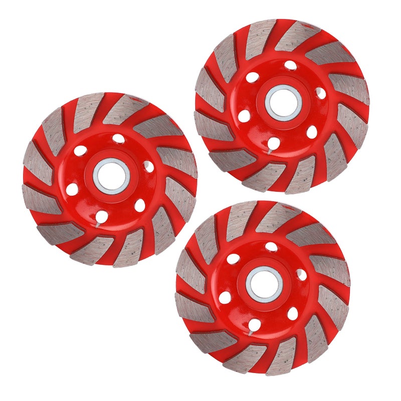 3Pcs Concrete Grinding Wheel 12 Segment Cup for Angle Grinder Polishing Stone Cement Marble 10mm Carmine - Image 4