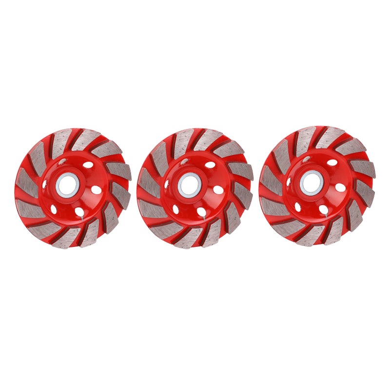 3Pcs Concrete Grinding Wheel 12 Segment Cup for Angle Grinder Polishing Stone Cement Marble 10mm Carmine - Image 3