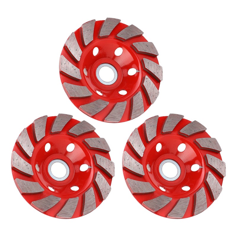 3Pcs Concrete Grinding Wheel 12 Segment Cup for Angle Grinder Polishing Stone Cement Marble 10mm Carmine - Image 2