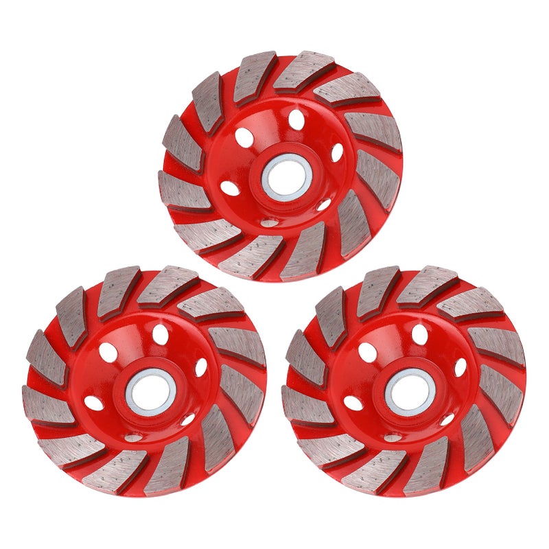 3Pcs Concrete Grinding Wheel 12 Segment Cup for Angle Grinder Polishing Stone Cement Marble 10mm Carmine - Image 5