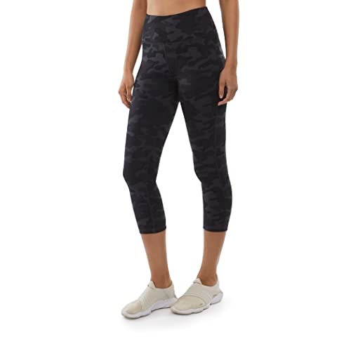 Danskin Womens All Over Printed Capri Leggings, Black Camo Print, X-Large US - Image 1