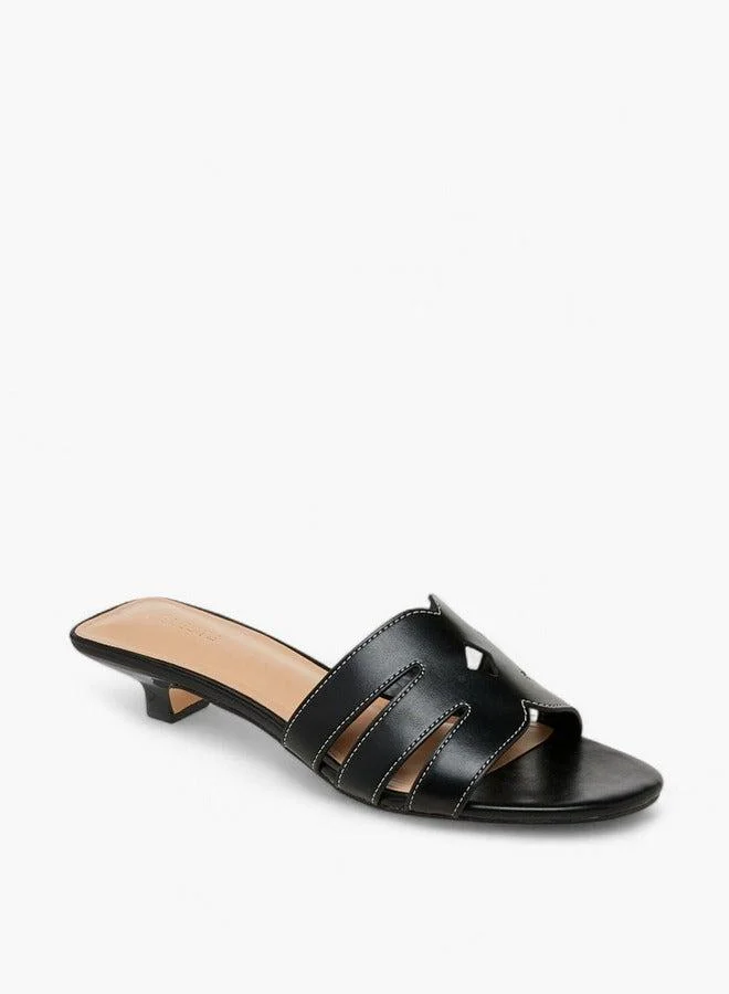 سيليست صنادل نسائية بكعب قطة وحزام مقصوص سهل الارتداء