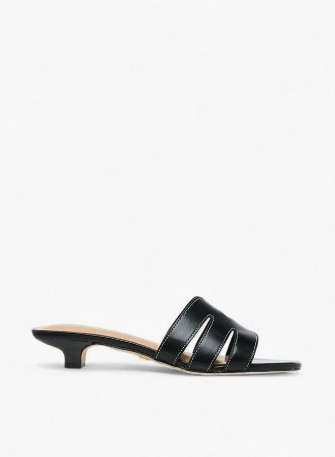 سيليست صنادل نسائية بكعب قطة وحزام مقصوص سهل الارتداء - Image 2