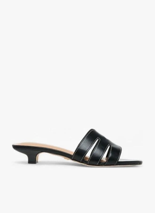 سيليست صنادل نسائية بكعب قطة وحزام مقصوص سهل الارتداء