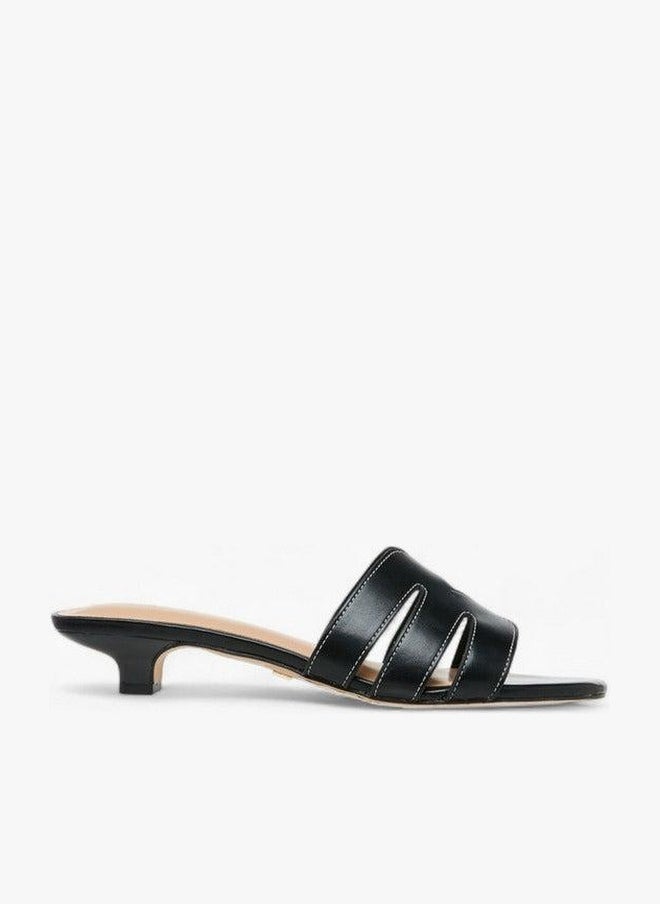 Celeste Women's Cutout Strap Slip-On Sandals with Kitten Heels - Image 3