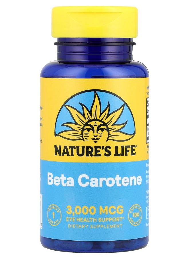 Nature's Life Beta Carotene 3000 mcg  100 Capsules 