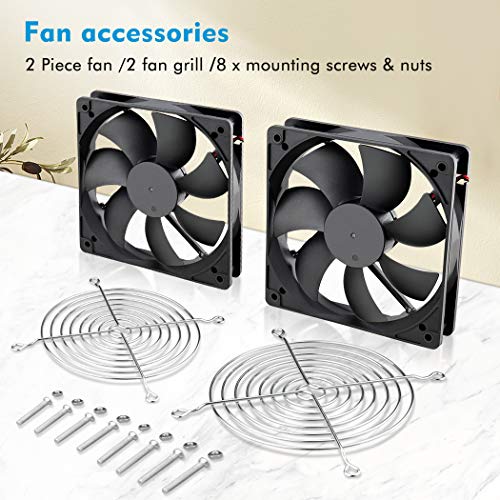 Wathai 120mm x 25mm 12V Computer Case Cooling Fan 12 Volt 2Pin High Performance DC Fan 2 Pack - Image 3