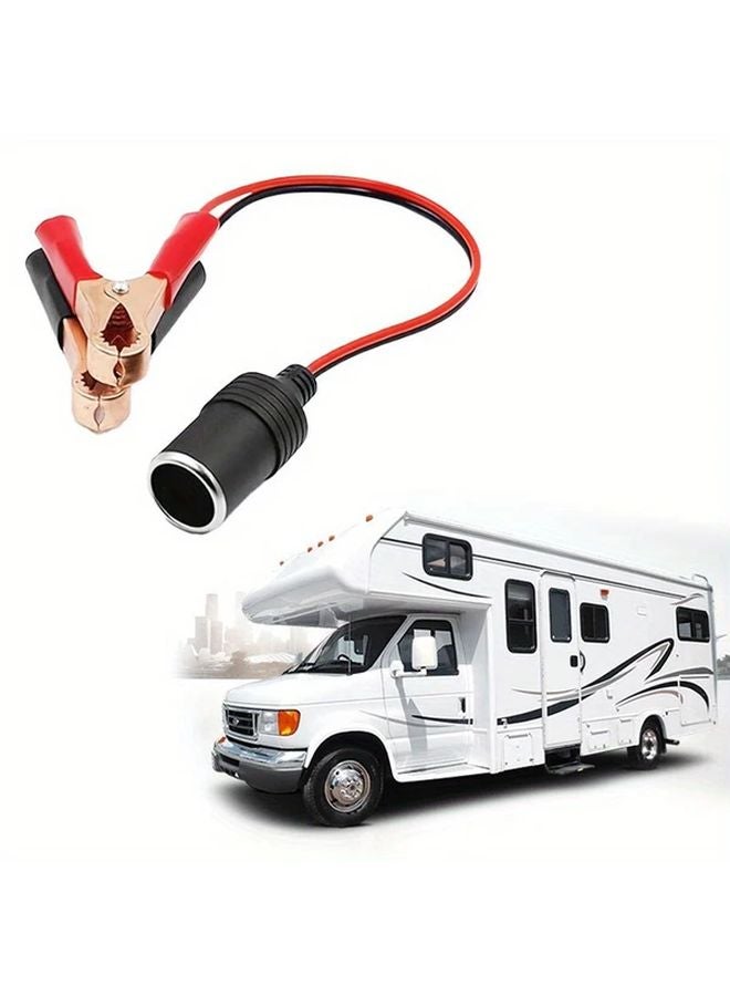 12V 50A RV Extension Cord with Battery Clamps and Alligator Clips 2pcs - Image 2