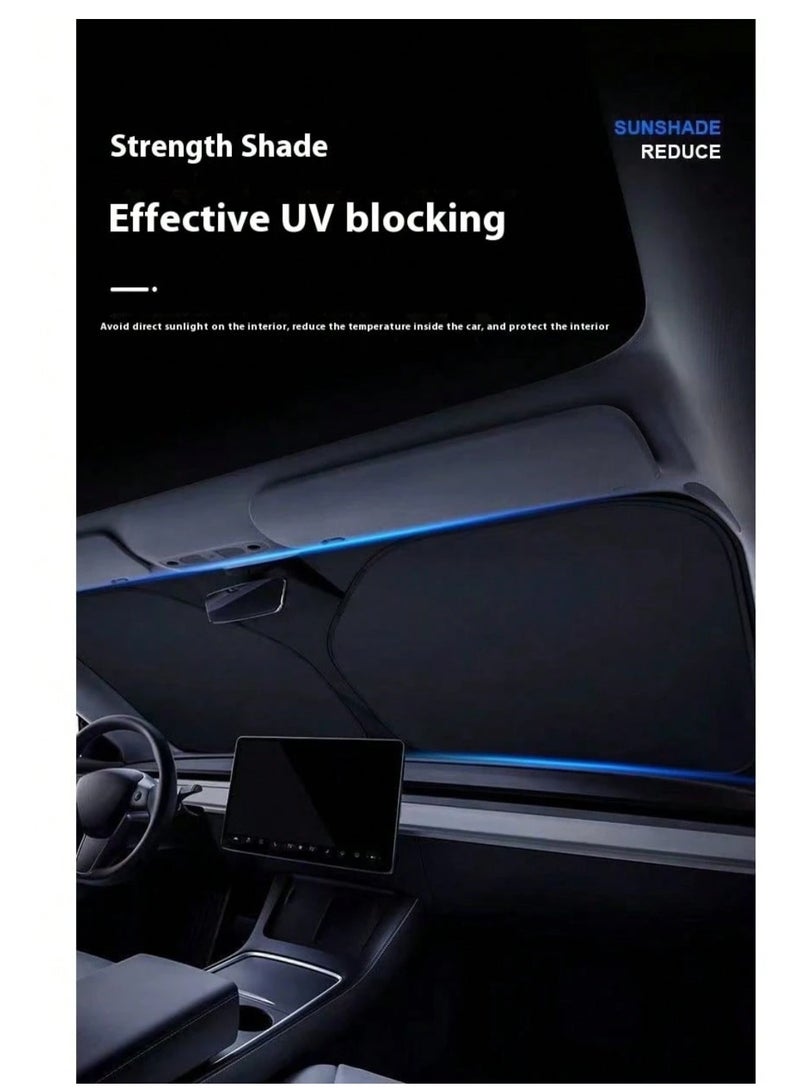 Car sunshade | Windshield cover | UV protection shade | Foldable sun shield | Car accessories | Front window protector | Car cooling shade | Universal windshield cover | Vehicle interior protection | Car heat blocker - Image 2