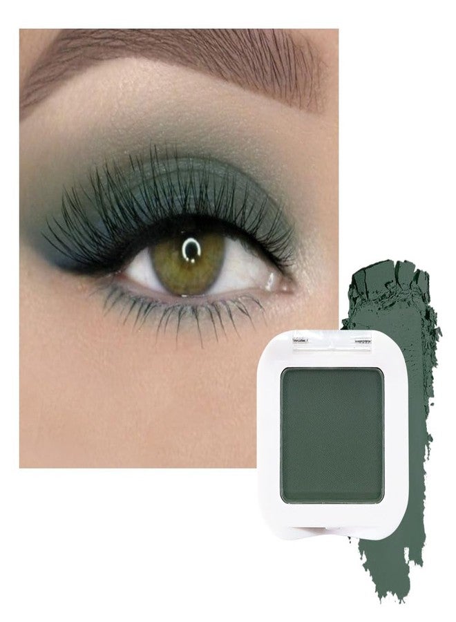 evpct Dark Green Matte Single Eyeshadow Palette, Forest Green Cream Eye Shadow Palette Makeup Singles for Older Women Matte, High Pigment Long Lasting Mini Monochrome Eyeshadow Sombra Para Ojos, 16 - Image 1