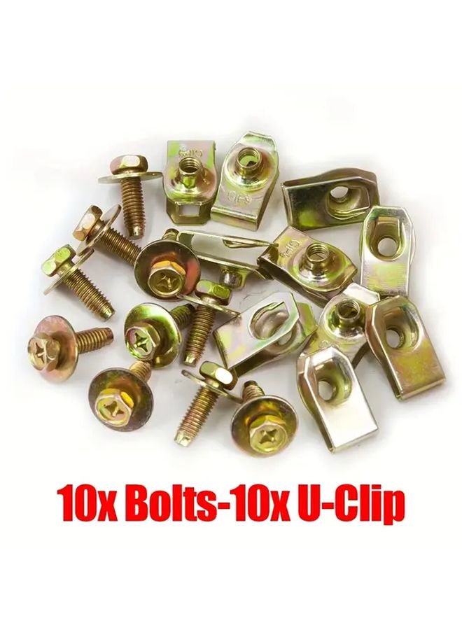 10pcs M6 Car Engine Bumper Fender Fastener Rivet Bolt Screw Clips Retainer Kit - Image 4