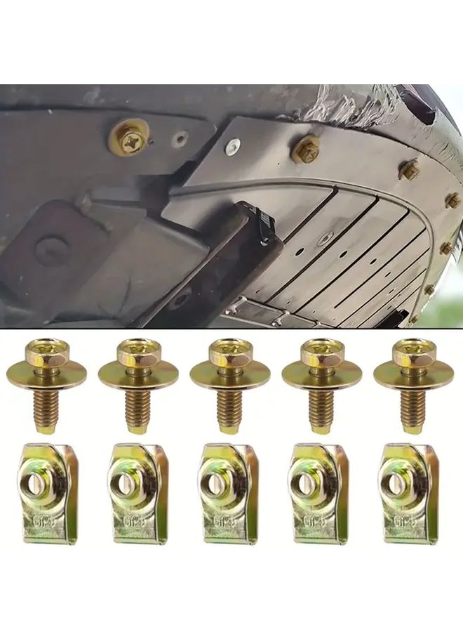 10pcs M6 Car Engine Bumper Fender Fastener Rivet Bolt Screw Clips Retainer Kit - Image 2