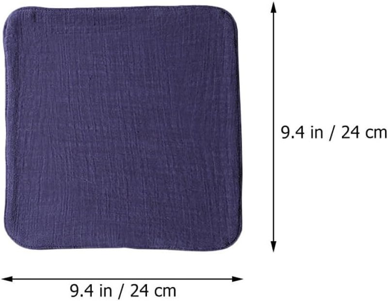 Thickened Kitchen Tea Towels 2pcs Set, Supple Cotton Linen Dishcloths for Household Cleaning, Multipurpose Blue Cleaning Rags for Washing Dishes and Kitchen Use - Image 2