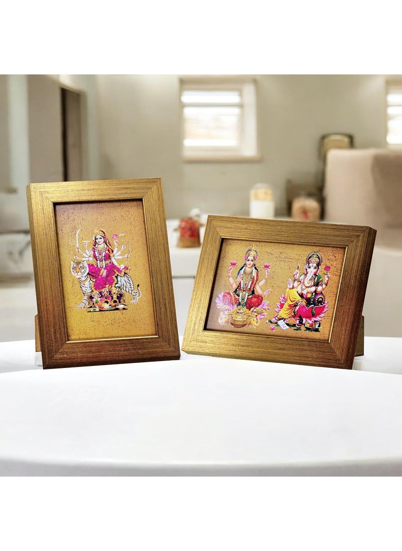 Art Street Art Street Set of 2 God Table Photo Frames Wall Hanging for Home, Living Room, Study Room Decor & Office Decor (Color: Gold, Size, 4x6 Inch)  - Image 1
