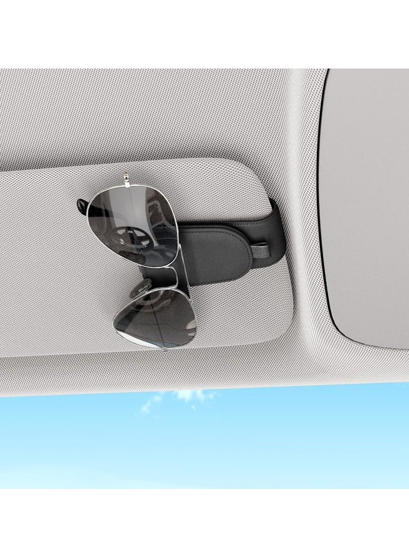 Neonix Car Visor Sunglasses Holder,Suede Fabric Magnetic Sunglasses Storage Clip Pouch,Car Accessories,2 Pack,Black  - Image 3