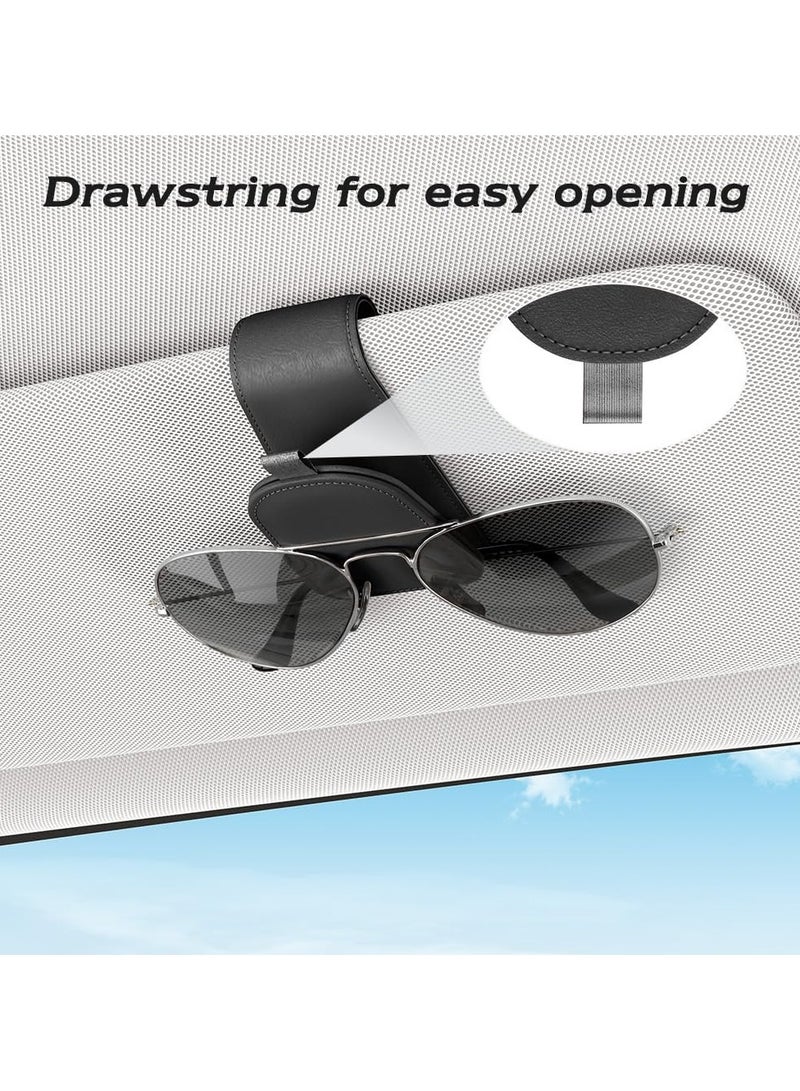 Neonix Car Visor Sunglasses Holder,Suede Fabric Magnetic Sunglasses Storage Clip Pouch,Car Accessories,2 Pack,Black  - Image 4