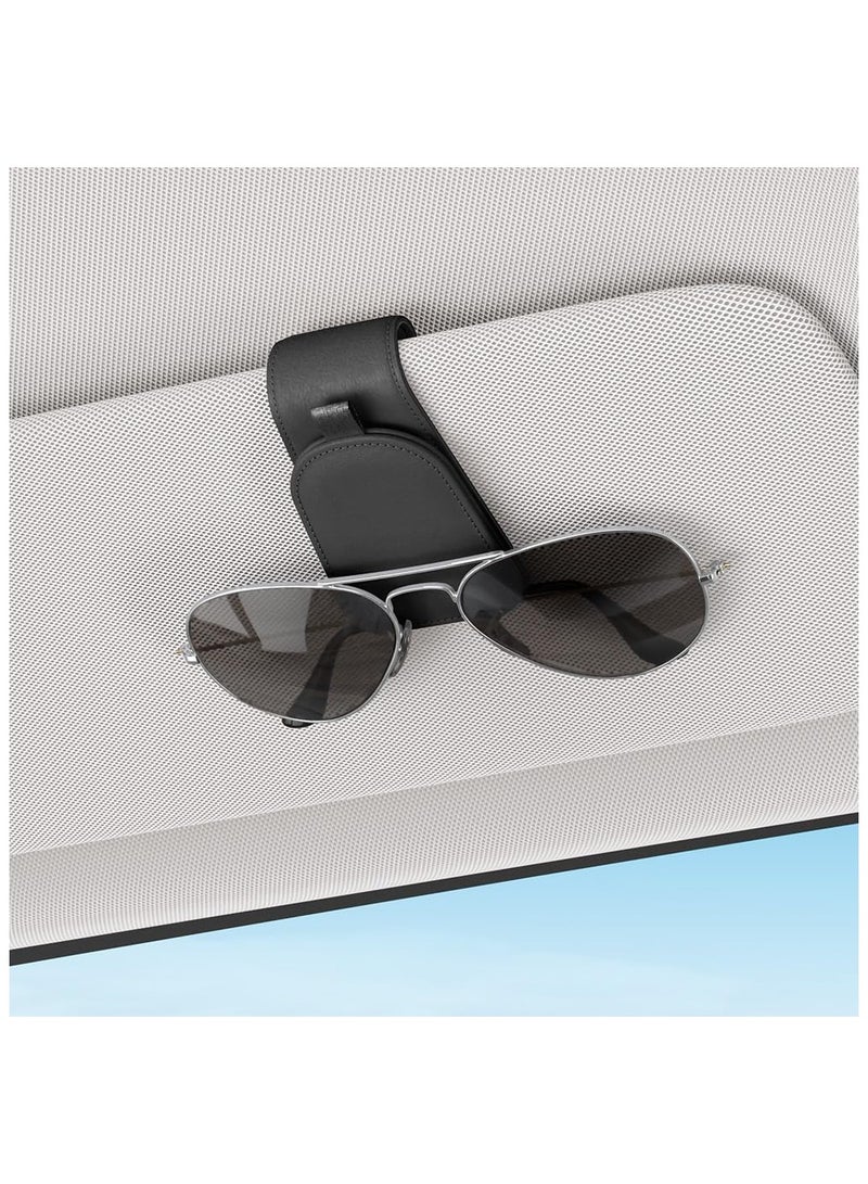 Neonix Car Visor Sunglasses Holder,Suede Fabric Magnetic Sunglasses Storage Clip Pouch,Car Accessories,2 Pack,Black  - Image 2