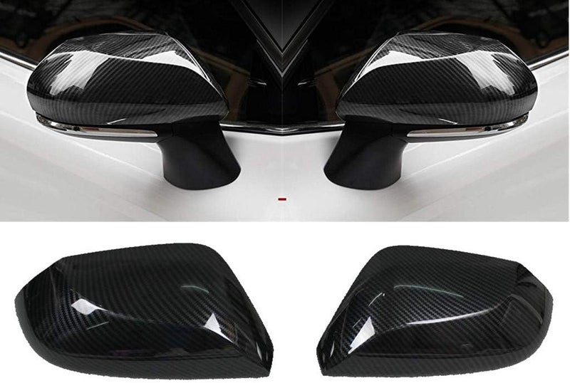eLoveQ Carbon Fiber Style Side Door Mirror Covers for 2018-2020 Camry - Image 1