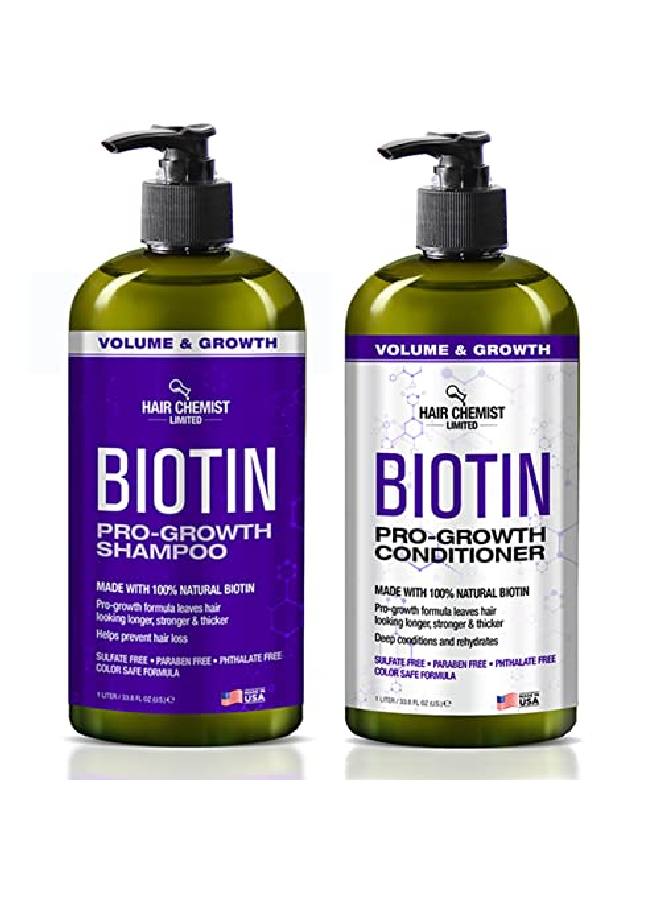 Hair Chemist Biotin Progrowth Shampoo & Conditioner Set Includes 33.8Oz Shampoo & 33.8Oz Conditioner - Image 2