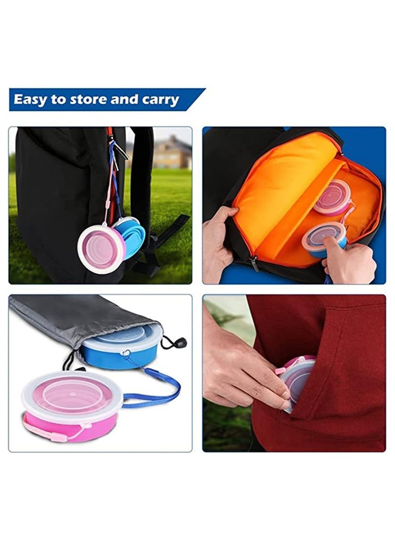 Bukela Collapsible Travel Cup,  2 pcs Portable Folding Camping Mug Space Saving BPA Free Silicone Retractable Cup, For Traveling Hiking Camping Picnic Convenient and Practical , Blue and Pink  - Image 5