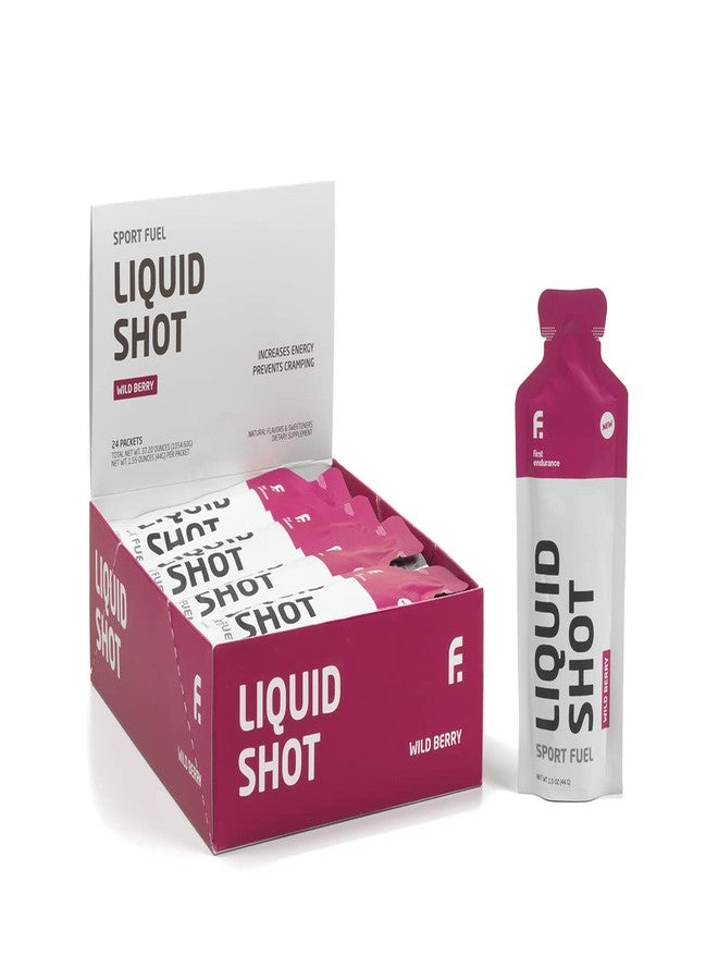 FIRST ENDURANCE Liquid Shot - Running, Cycling, Triathlon Fuel for Instant Energy and Cramp Relief | Electrolytes, High Carb | Liquid Energy for Endurance Sports | Wild Berry - Image 1