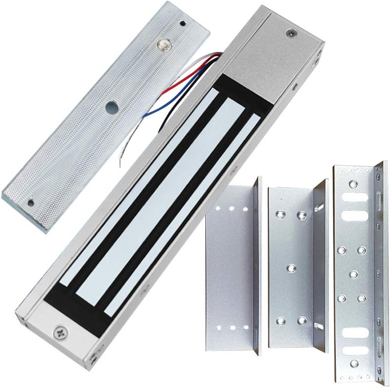 Supreform Outdoor Indoor Waterproof 12VDC 24VDC 600lbs Holding Force Magnetic Door Lock with Z and L Brackets for Access Control Door and Gate Opener, Fail Safe Electromagnetic Door Lock Gate Lock - Image 1