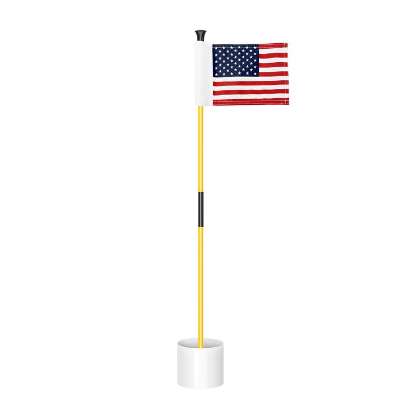 KINGTOP Miniature Golf Flagstick, Practice Putting Green Flags for Yard, Golf Pin Flag Hole Cup Set, Portable 2-Section Design with US Flag, 3ft Pole, 1-Pack - Image 1