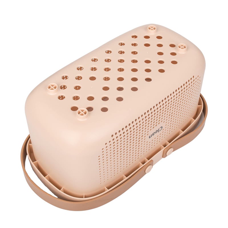 JiatuA Plastic Storage Basket with Handle Portable Shower Caddy Tote Organizer Basket Bin for Bathroom Kitchen Dorm Room Bedroom, Pink - Image 3