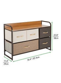 Extra Storage Shelves With 5 Easy Pull Out 2-Tier Fabric Drawers And Wooden Table Top EX-83901  - Image 5