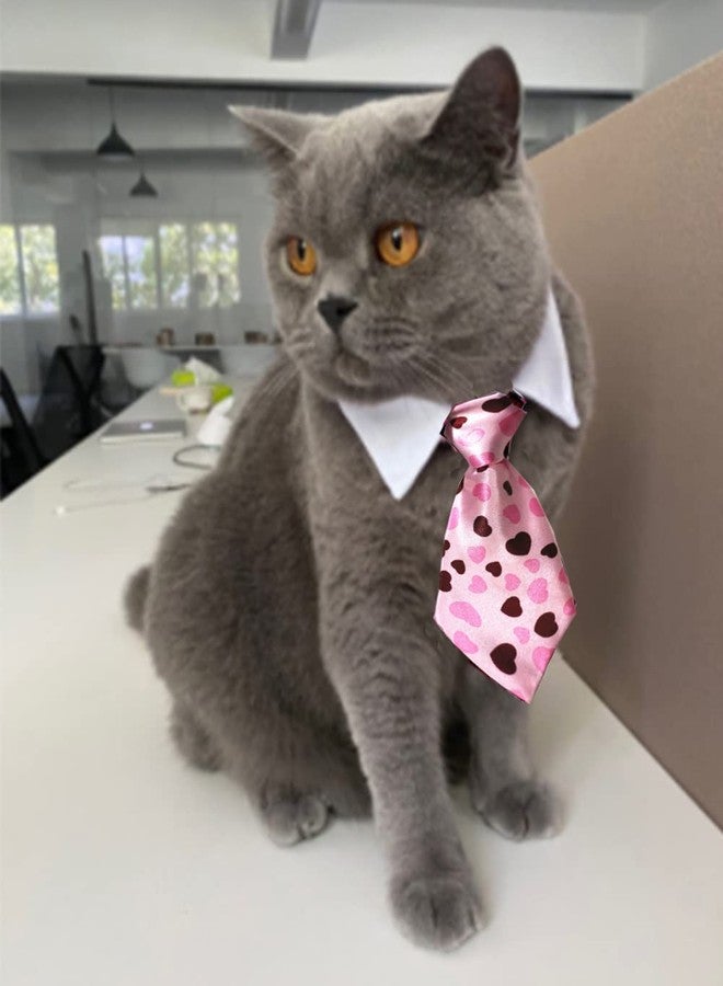 يوسبيبي طقم مكون من 4 قطع من ربطات العنق الرسمية القابلة للتعديل للحيوانات الأليفة (أحمر/قلب) للكلاب والقطط والكلاب الصغيرة، إكسسوارات تزيين الجراء - Image 5