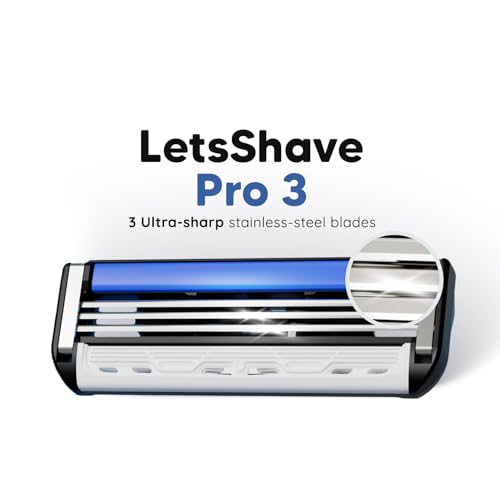 LetsShave Pro 3 Advance Shaving Razor Blades Refill (Cartridges), Pack of 12, World's First 3 Blade with Rubber Guard & Open Flow Architecture, Blades for Men - Image 2