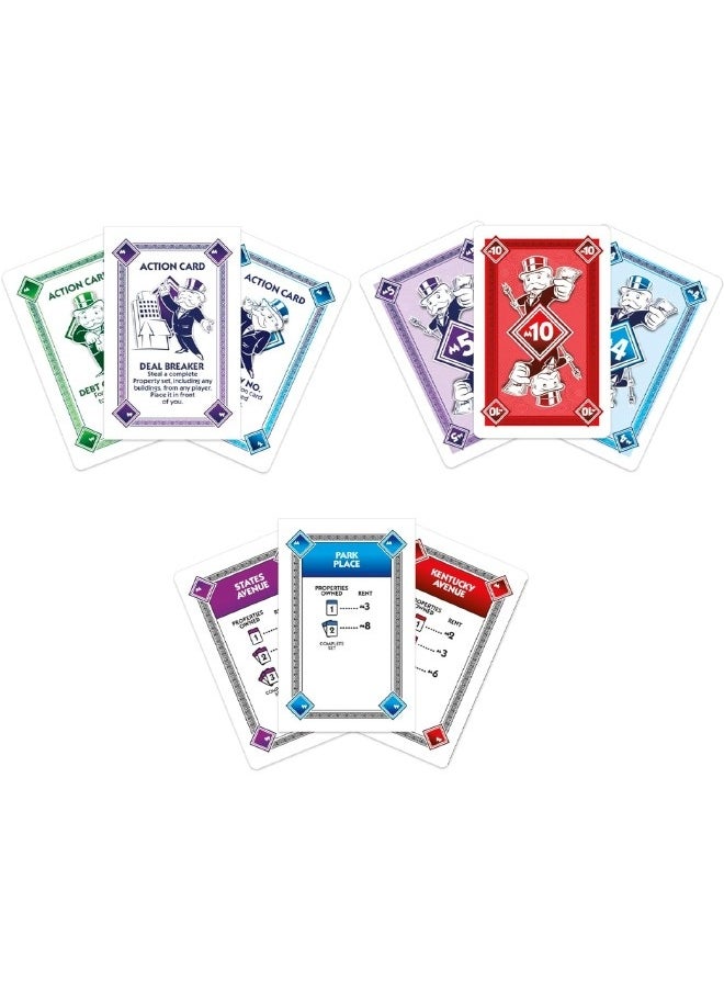 Monopoly Deal Family Card Game In Sturdy Storage Tin, Fast Dealing Property Trading Game for Ages 8 and Up and 2-5 Players (110 Cards and Game Rules)
