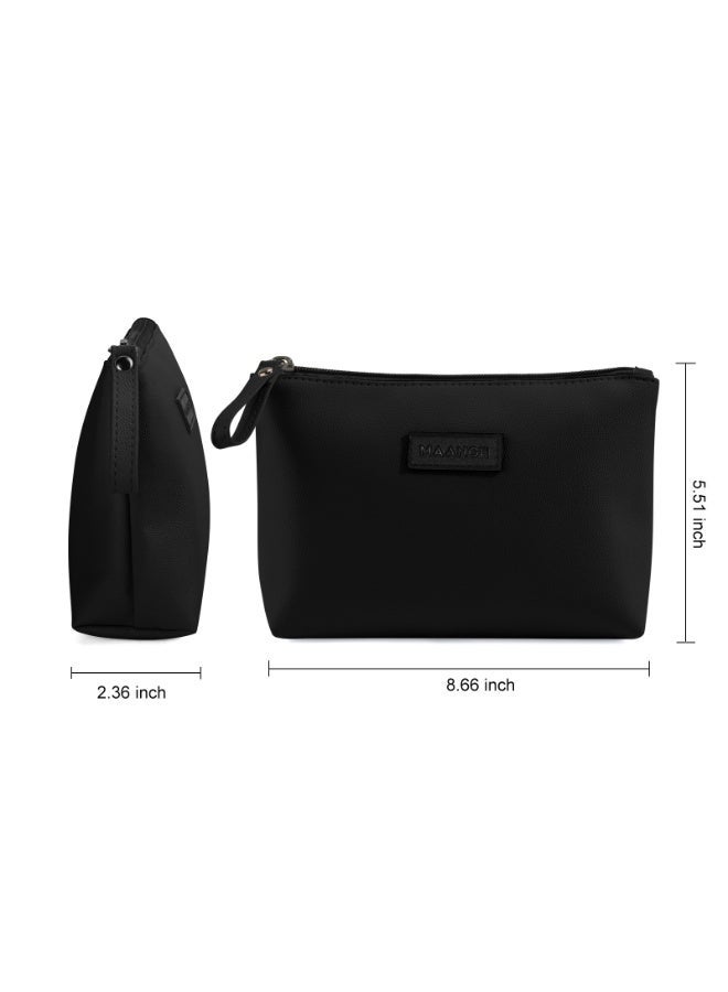 MAANGE Makeup Bag, Travel Makeup Bag, Waterproof and Portable Flat Makeup Bag, Professional Cosmetic Organizer (Black) - Image 4