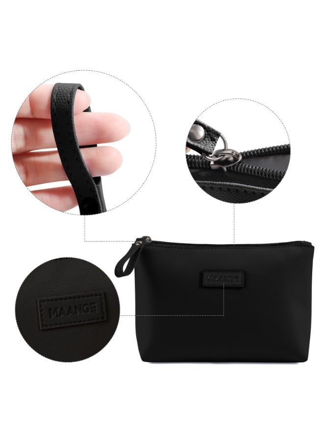 MAANGE Makeup Bag, Travel Makeup Bag, Waterproof and Portable Flat Makeup Bag, Professional Cosmetic Organizer (Black) - Image 5