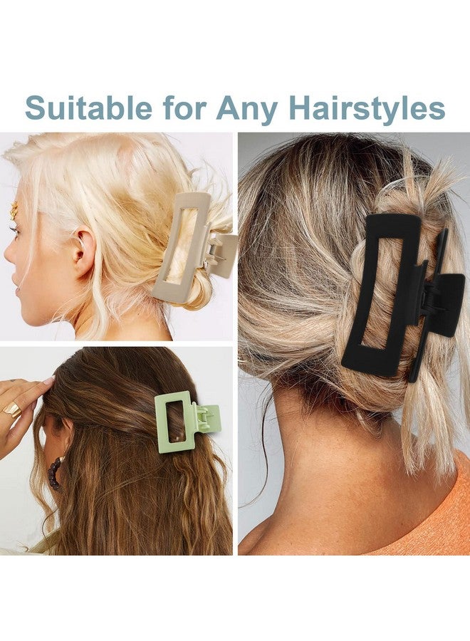 Auseibeely 10 Pack Hair Claw Clips, Neutral Hair Clips For Women, Large Claw Clips, Small Rectangle Claw Hair Clips, Matte Hair Claws Hair Styling Accessories For Thick/Thin Hair,Multi - Image 4