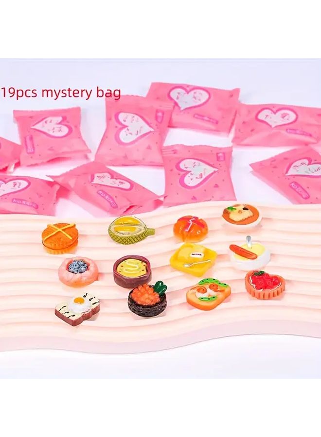 19pcs Random Style Miniature Food Models Dollhouse Decor Resin DIY Crafts - Image 1