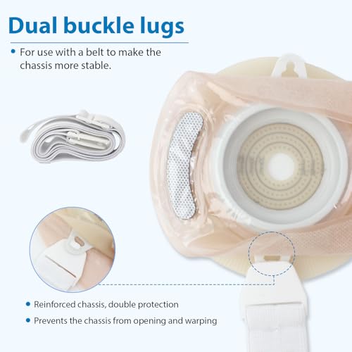 Heagimed 10 PCS Colostomy Bags, Ostomy Supplies, One-Piece Convex Ostomy Bags with a Waistband for Uneven Skin/Deep-Seated Areas Stoma, Cut-to-Fit, Max 45 mm - Image 5