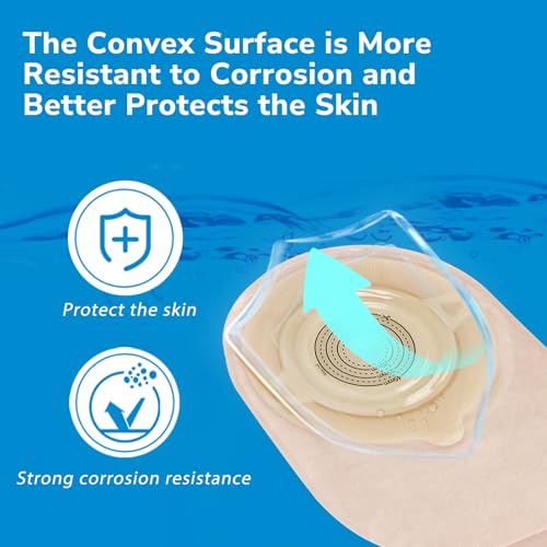 Heagimed 10 PCS Colostomy Bags, Ostomy Supplies, One-Piece Convex Ostomy Bags with a Waistband for Uneven Skin/Deep-Seated Areas Stoma, Cut-to-Fit, Max 45 mm - Image 4