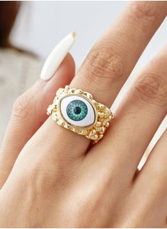 Catei Karrui Adjustable Gold Tone Ring with Protective Symbol Elegant Open Design  - Image 1