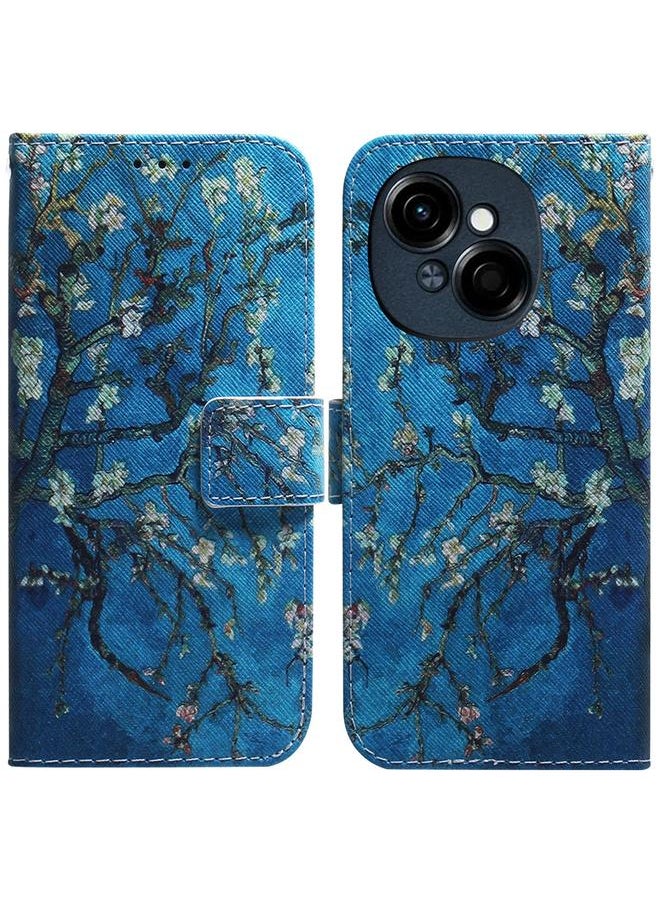 erorex - For Tecno Spark Go 1 / Pop 9 Pro Coloured Drawing Flip Leather Phone Case(Apricot) - Image 1