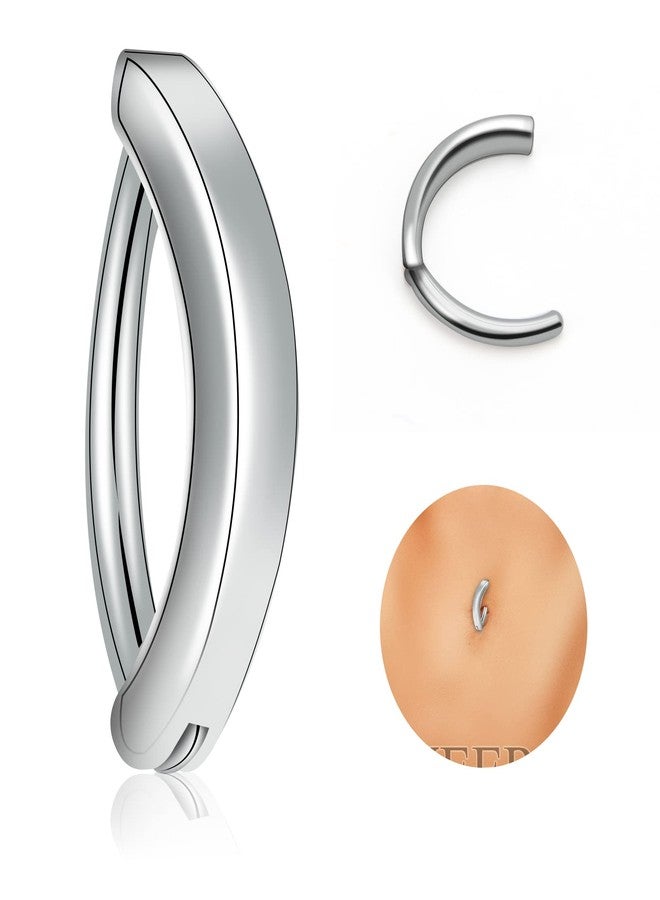 CrazyPiercing Navel Ring 14G Clicker Belly Button Ring Petite Reverse Belly Ring Titanium Clicker for Men Women - Image 1