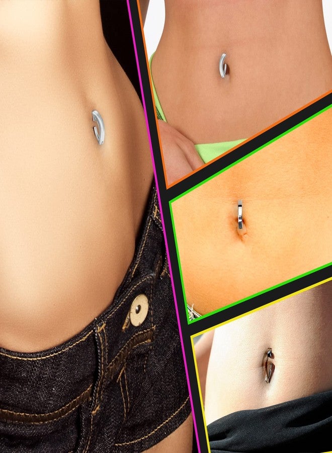 CrazyPiercing Navel Ring 14G Clicker Belly Button Ring Petite Reverse Belly Ring Titanium Clicker for Men Women - Image 5