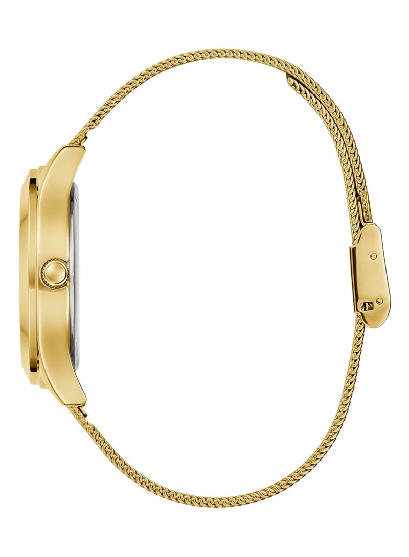 GUESS ساعة نسائية أنالوج كوارتز ذهبية من الفولاذ المقاوم للصدأ غليتز GW0835L2 - Image 3