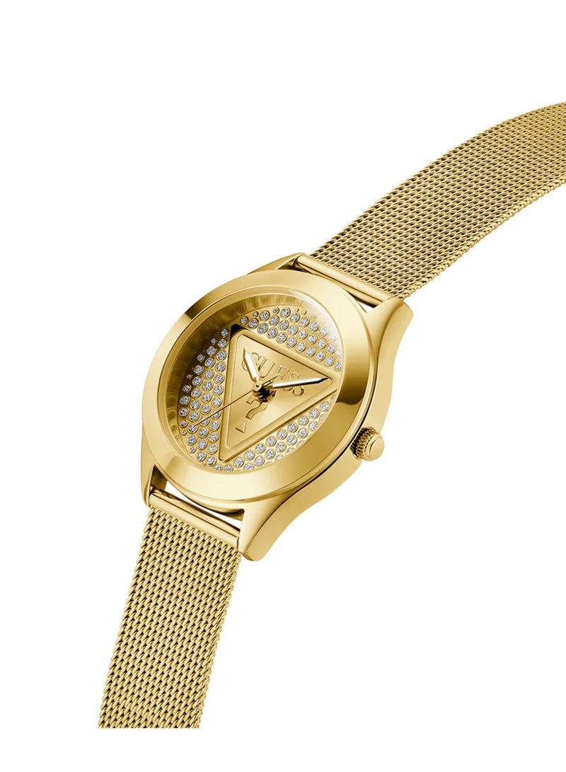 GUESS ساعة نسائية أنالوج كوارتز ذهبية من الفولاذ المقاوم للصدأ غليتز GW0835L2 - Image 2