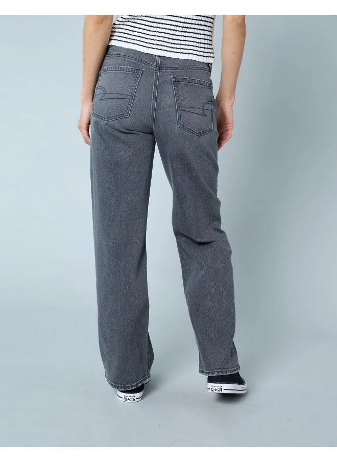 American Eagle The it fit you need, with a high rise and wider leg from the thigh through the ankle.