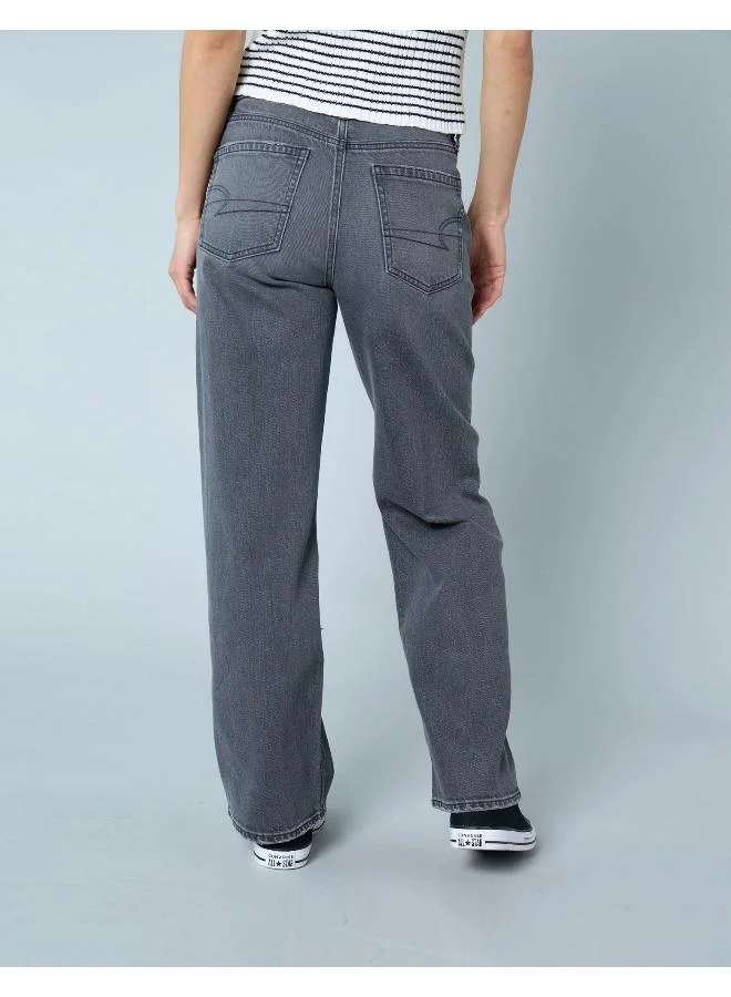 American Eagle The it fit you need, with a high rise and wider leg from the thigh through the ankle.