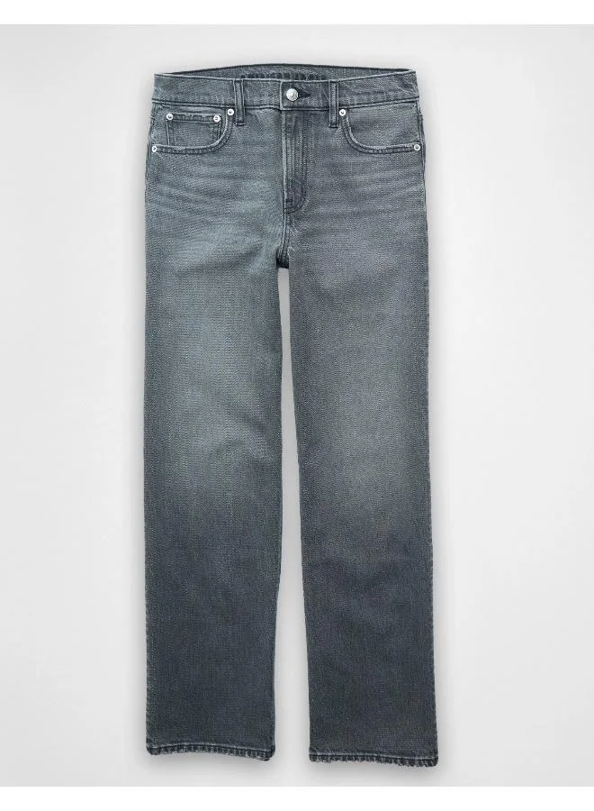 American Eagle The it fit you need, with a high rise and wider leg from the thigh through the ankle.